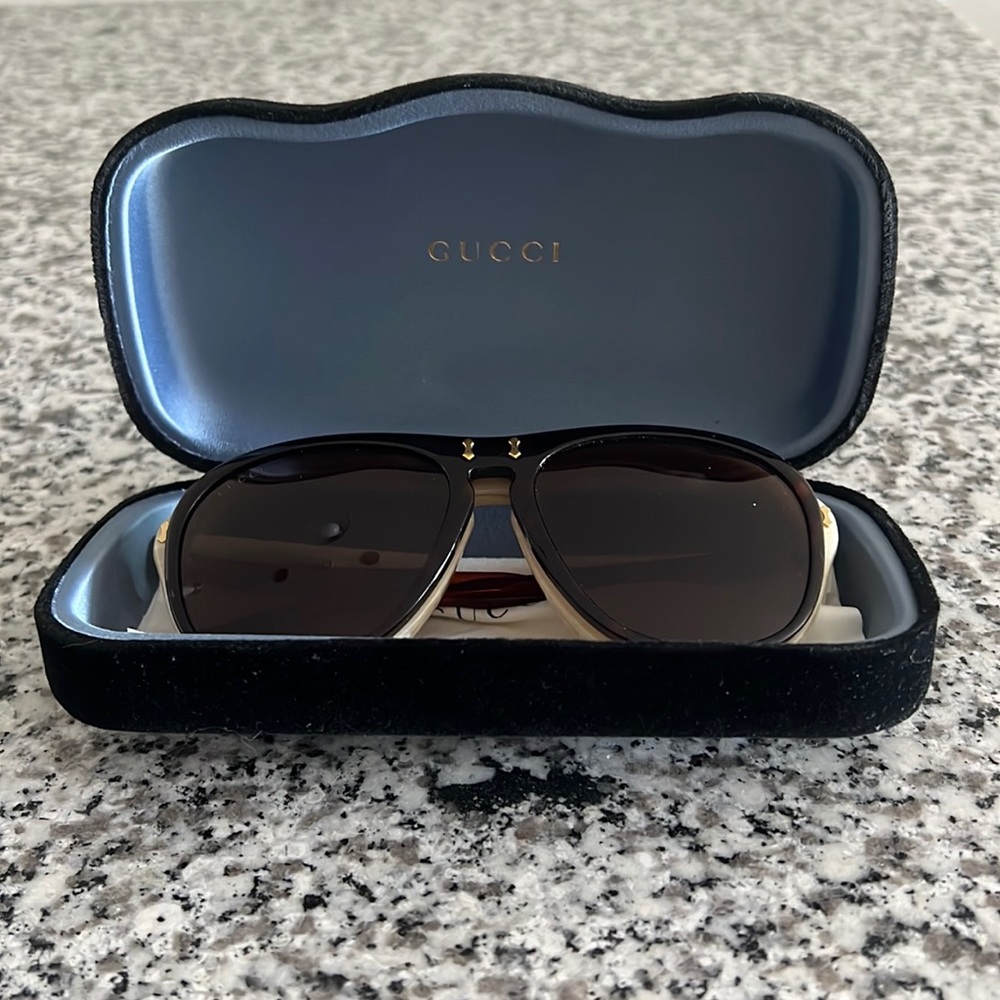 Gucci Brown Pilot Flip Up Men's Sunglasses